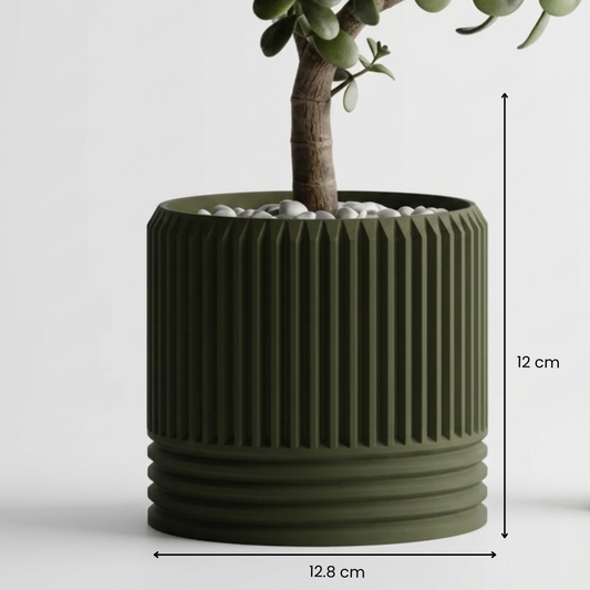 Modern Ribbed Delta Pot