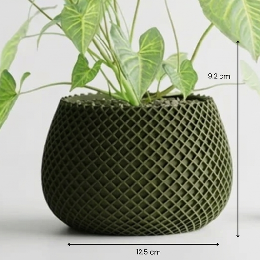 Modern Ribbed CrissCross Planter Pot