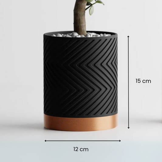 Two-Toned ZigZag Pot Styra