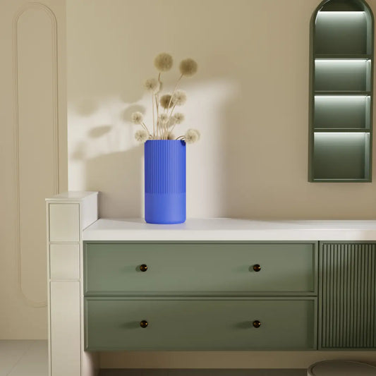 Ravel Cylindrical Vase Blue — Modern Vase Online India | Styra