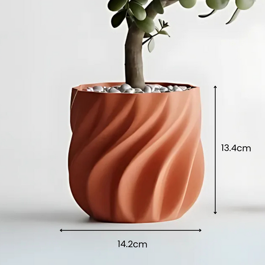 Smooth Ribs Curved Planter Pot — designer indoor planter India | Styra