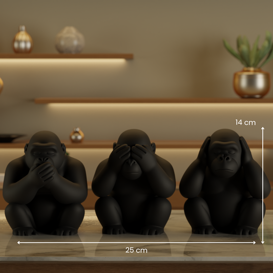 Three Wise Monkeys — minimalist decor sculpture India | Styra
