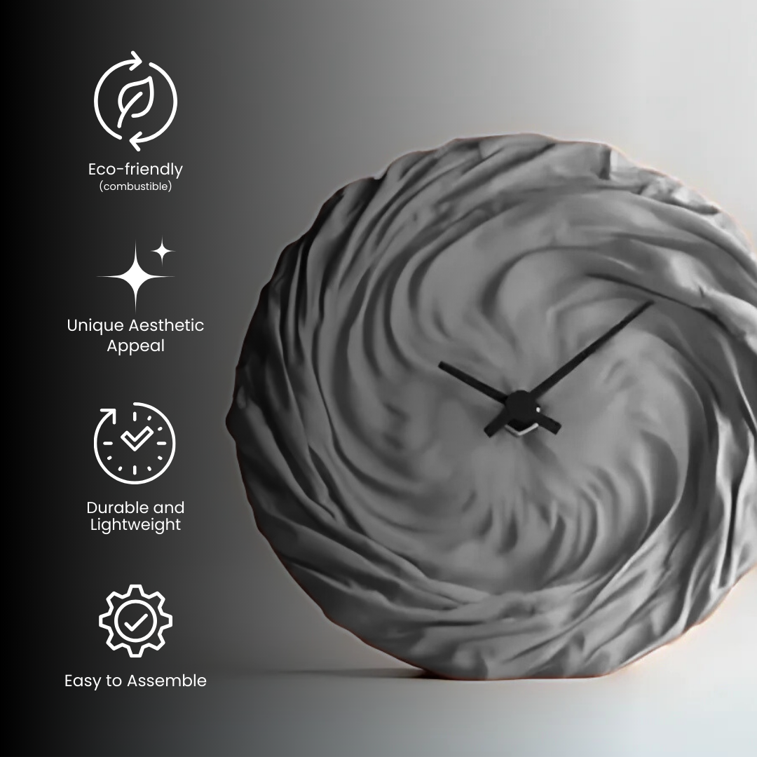 Twisted Cloth Pattern — minimalist table clock India | Styra