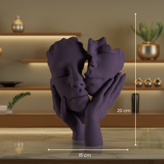 Two Face One Hand Love Purple — modern decor sculpture India | Styra