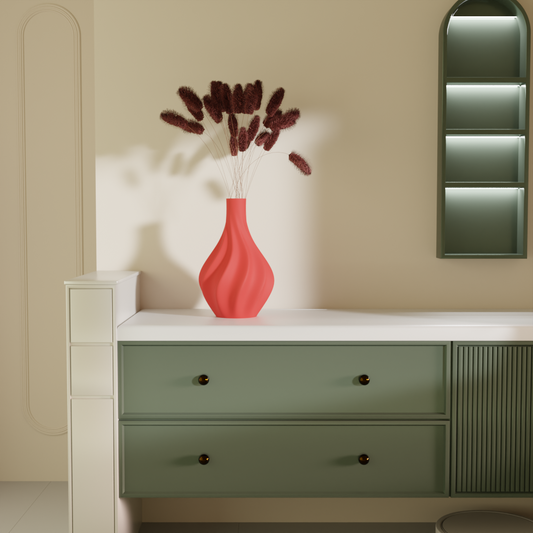 Valay vase orange close-up — buy sculptural vase online India | Styra