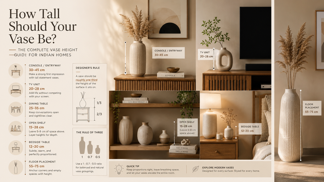 How to Choose the Right Vase Height for Your Space — India 2026