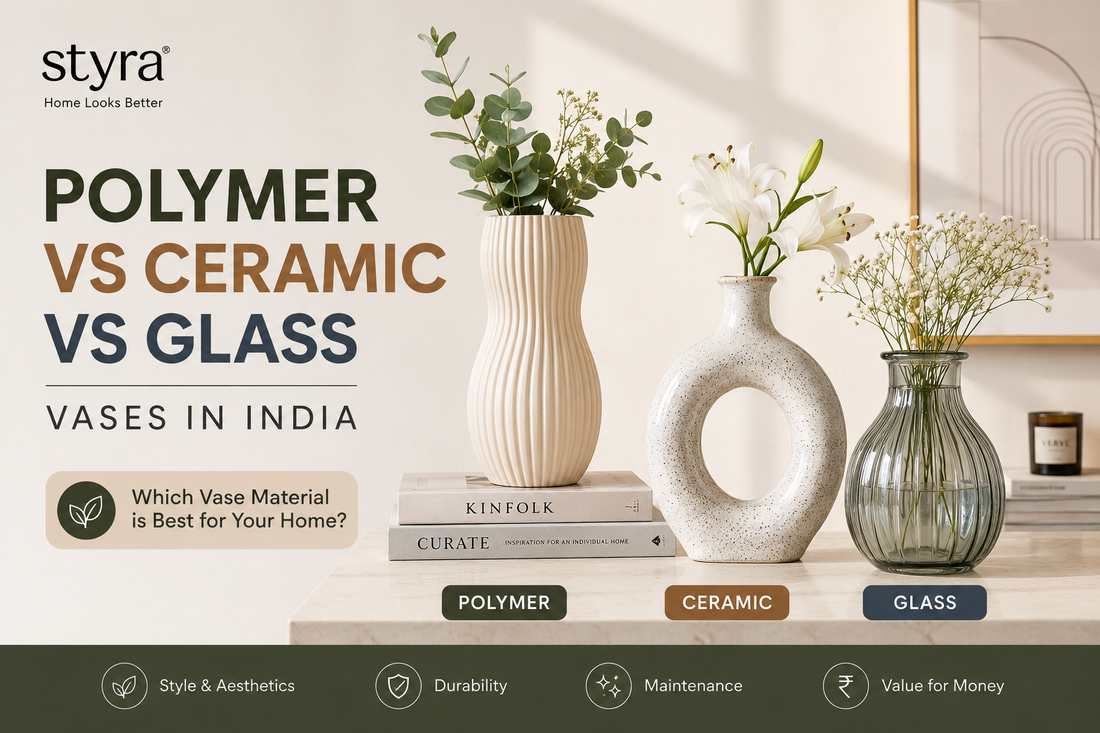 Polymer vs Ceramic vs Glass Vases: An Honest Material Comparison for Indian Homes