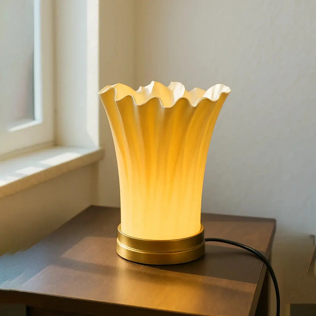 Modern geometric table lamps in polymer — Kumiko, Honeycomb and Hex styles by Styra India