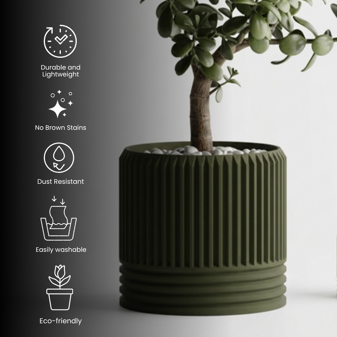 Modern Ribbed Delta Pot