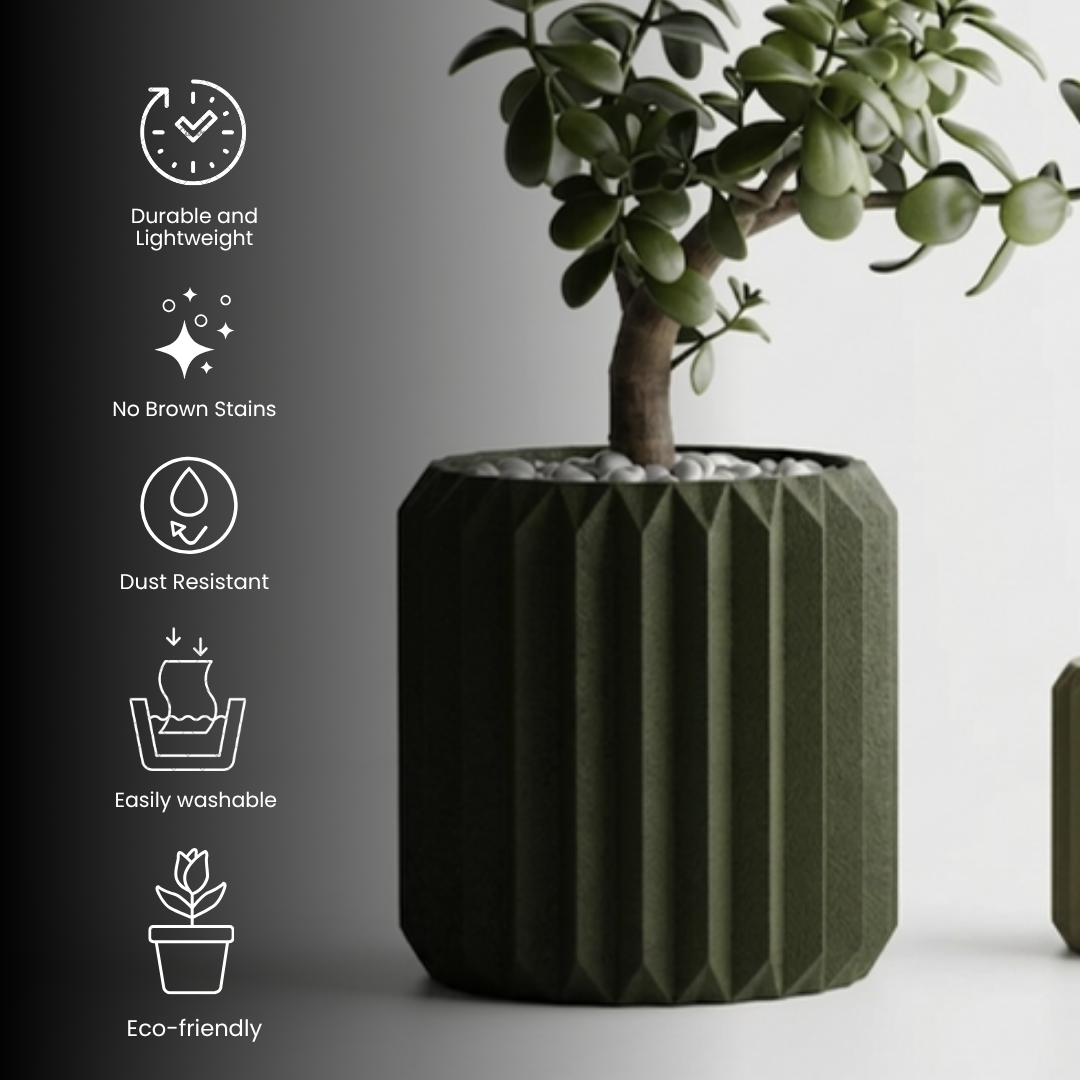 Triangle Ribbed Plant Pot