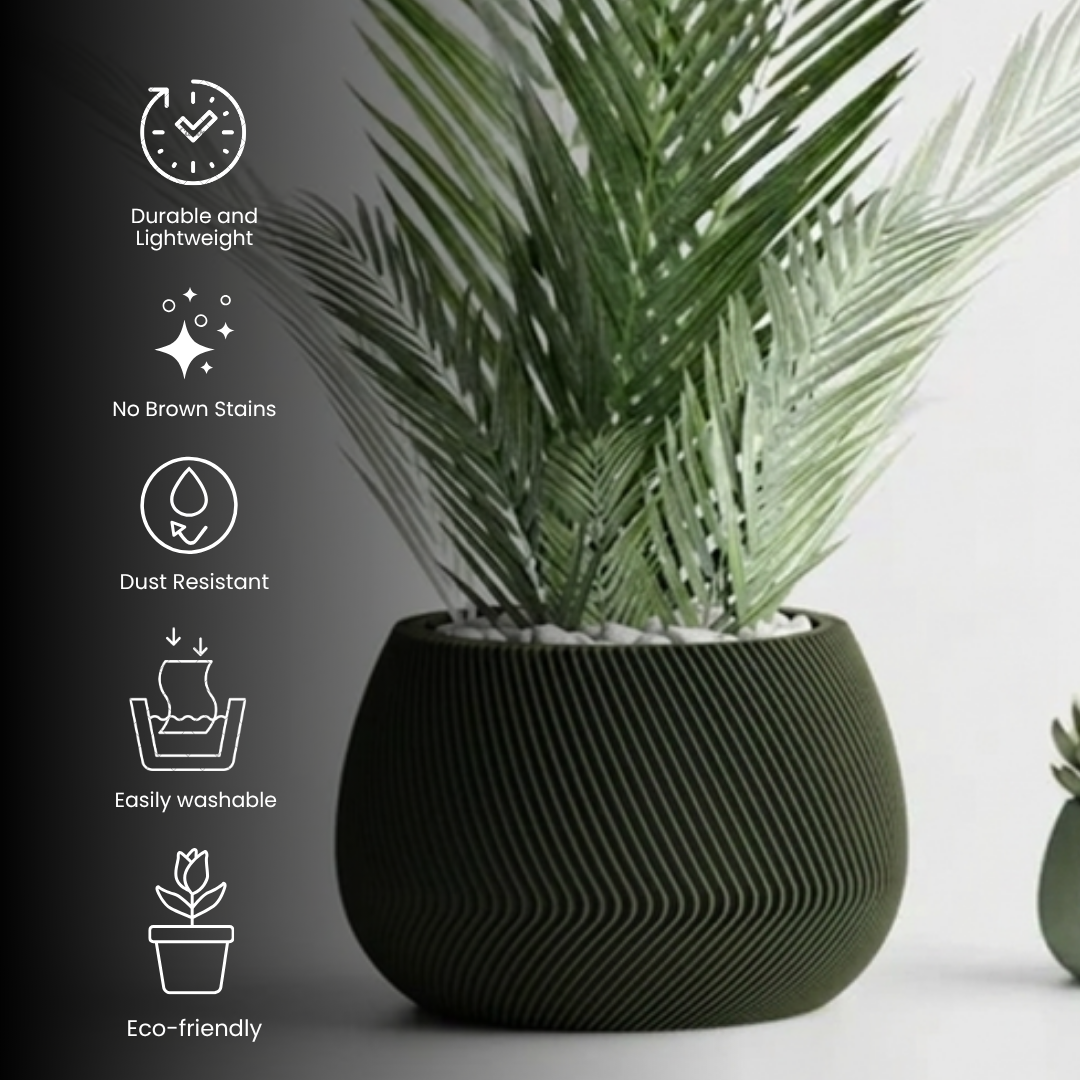 Modern Ribbed Wavy Planter Pot