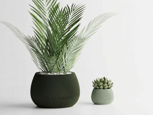 Modern Ribbed Wavy Planter Pot