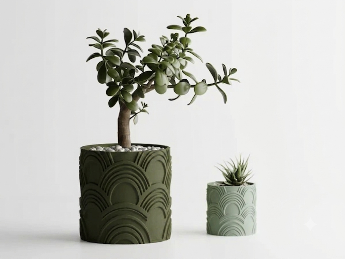 Modern Wavy Pattern Planter Pot