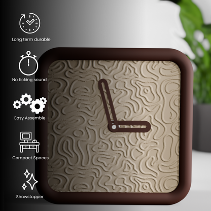Topographic Clock detail – topographic pattern clock face