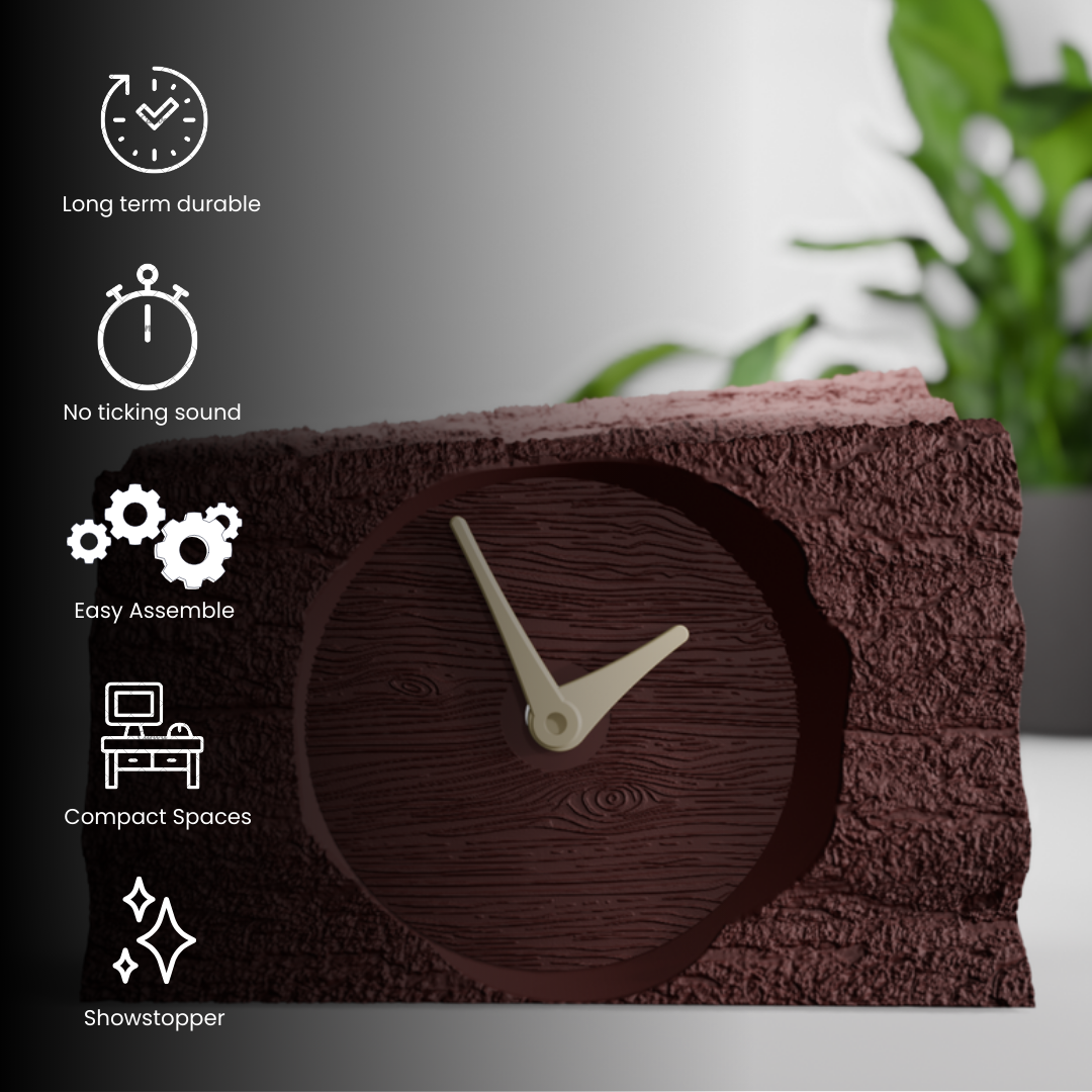 Log Style Desk Clock