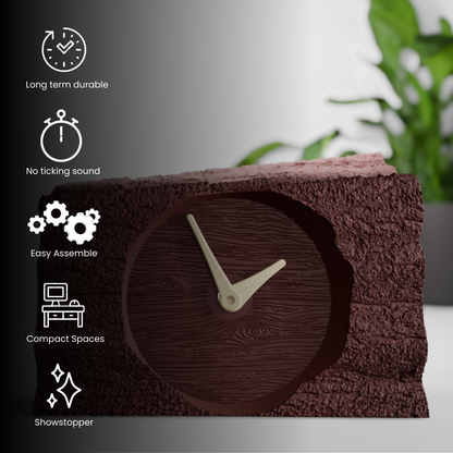 Log Style Desk Clock