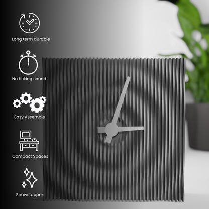 Ripple Effect Clock detail – water ripple pattern contemporary clock