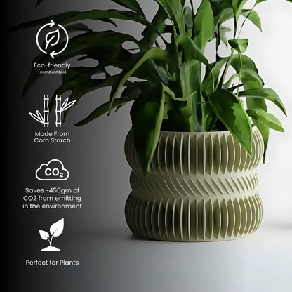Modern Ribbed Hourglass Pot