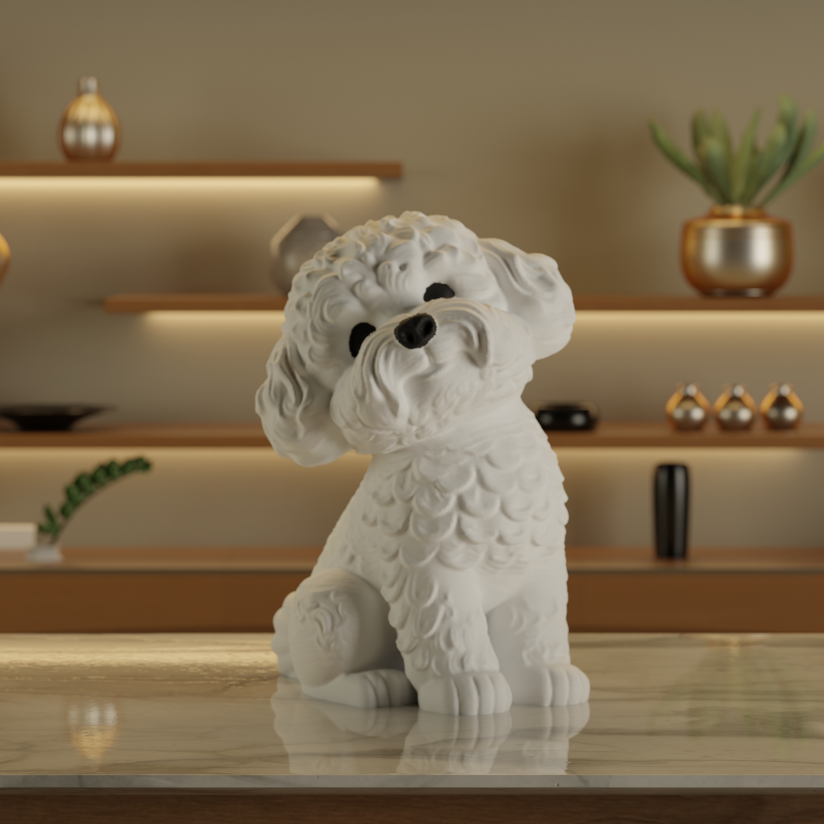Poddle Water Dog Statue