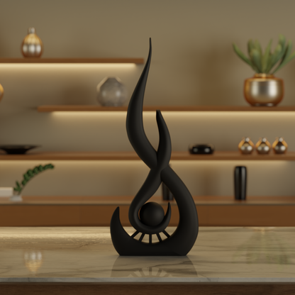 Flames of Victory Abstract Statue Black — Modern Home Decor India | Styra