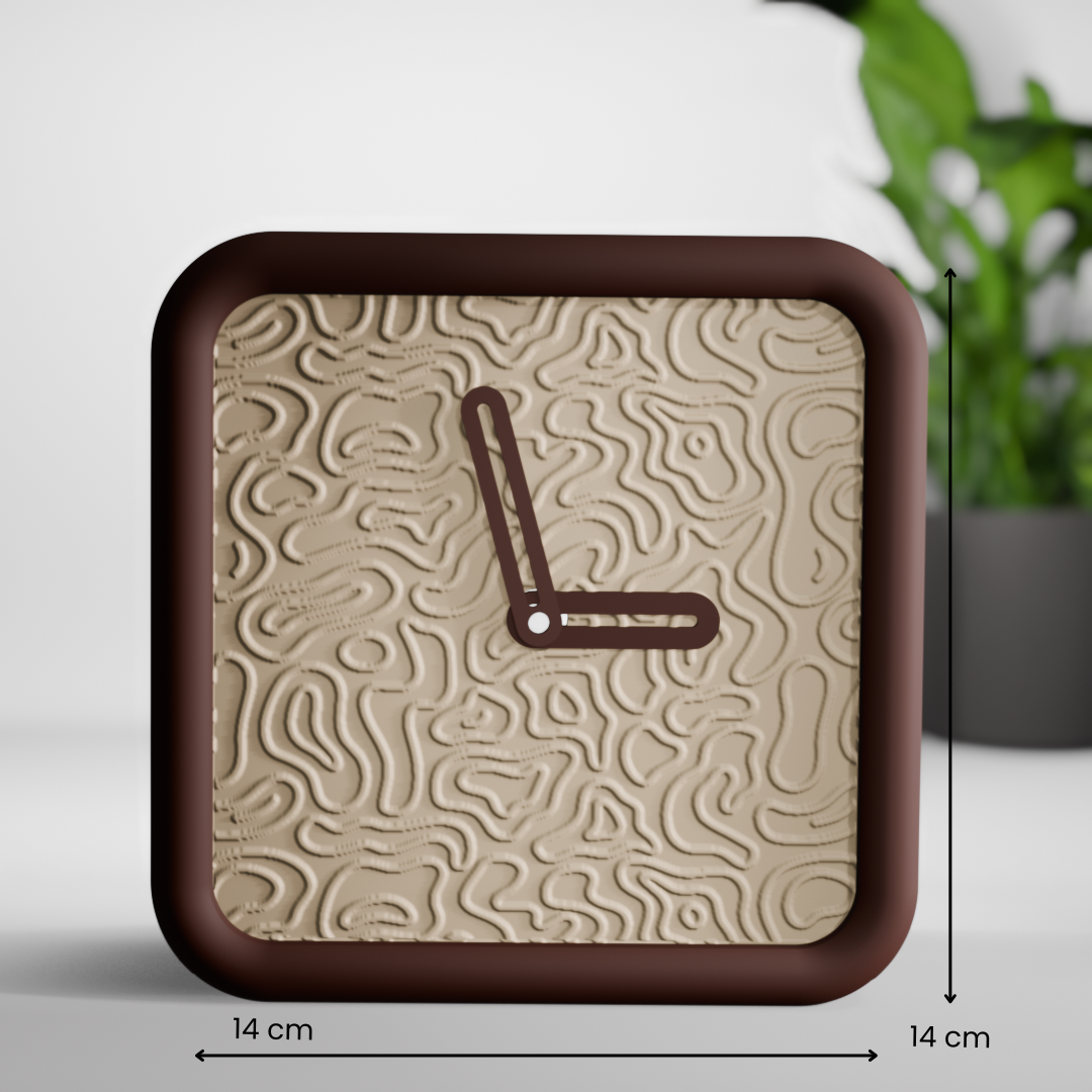 Topographic Clock side view – contour line design desk clock