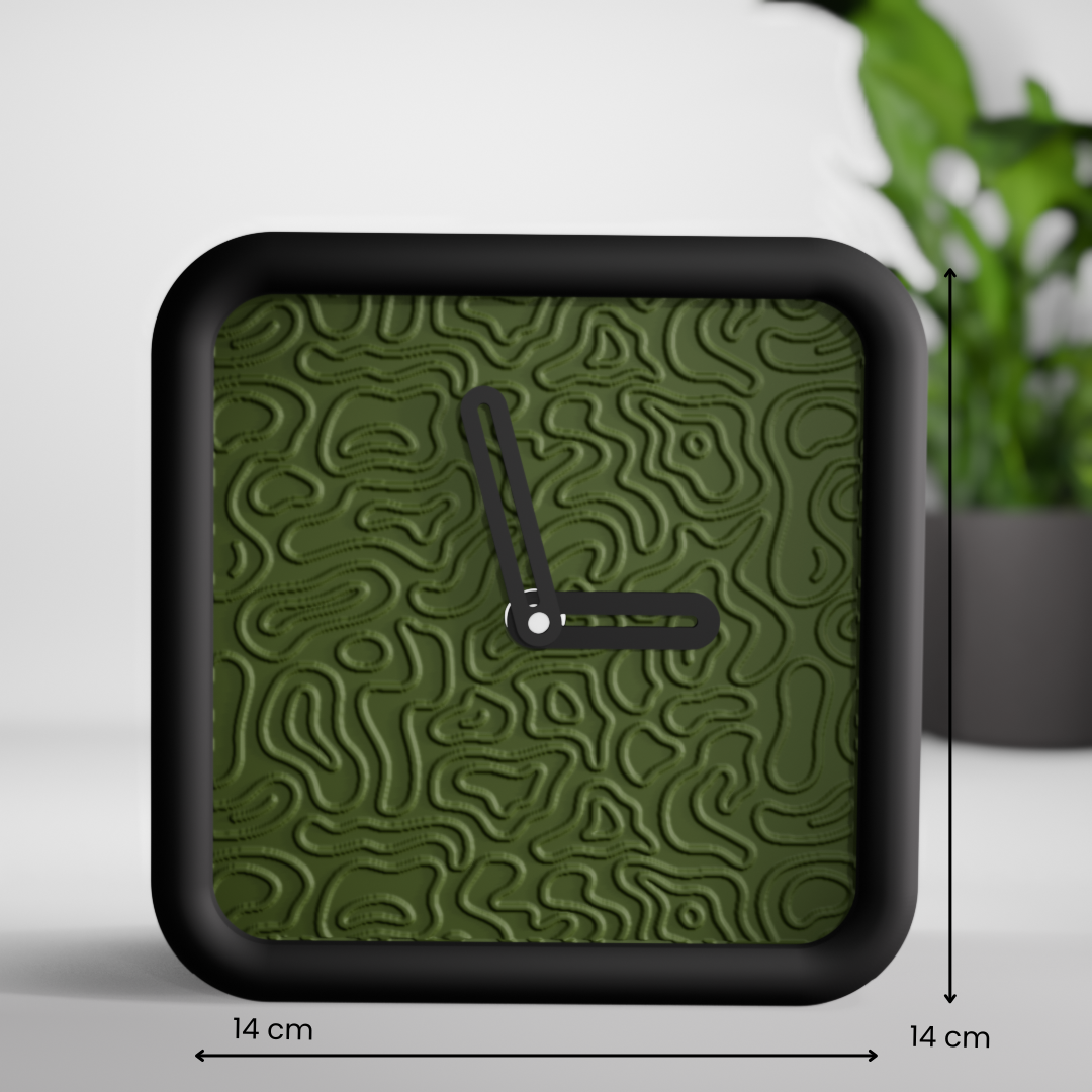 Topographic Clock angle – modern minimal desk clock India