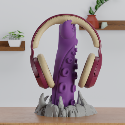 Abyss Reach Tentacle Headphone Stand Purple — minimalist desk organizer India | Styra