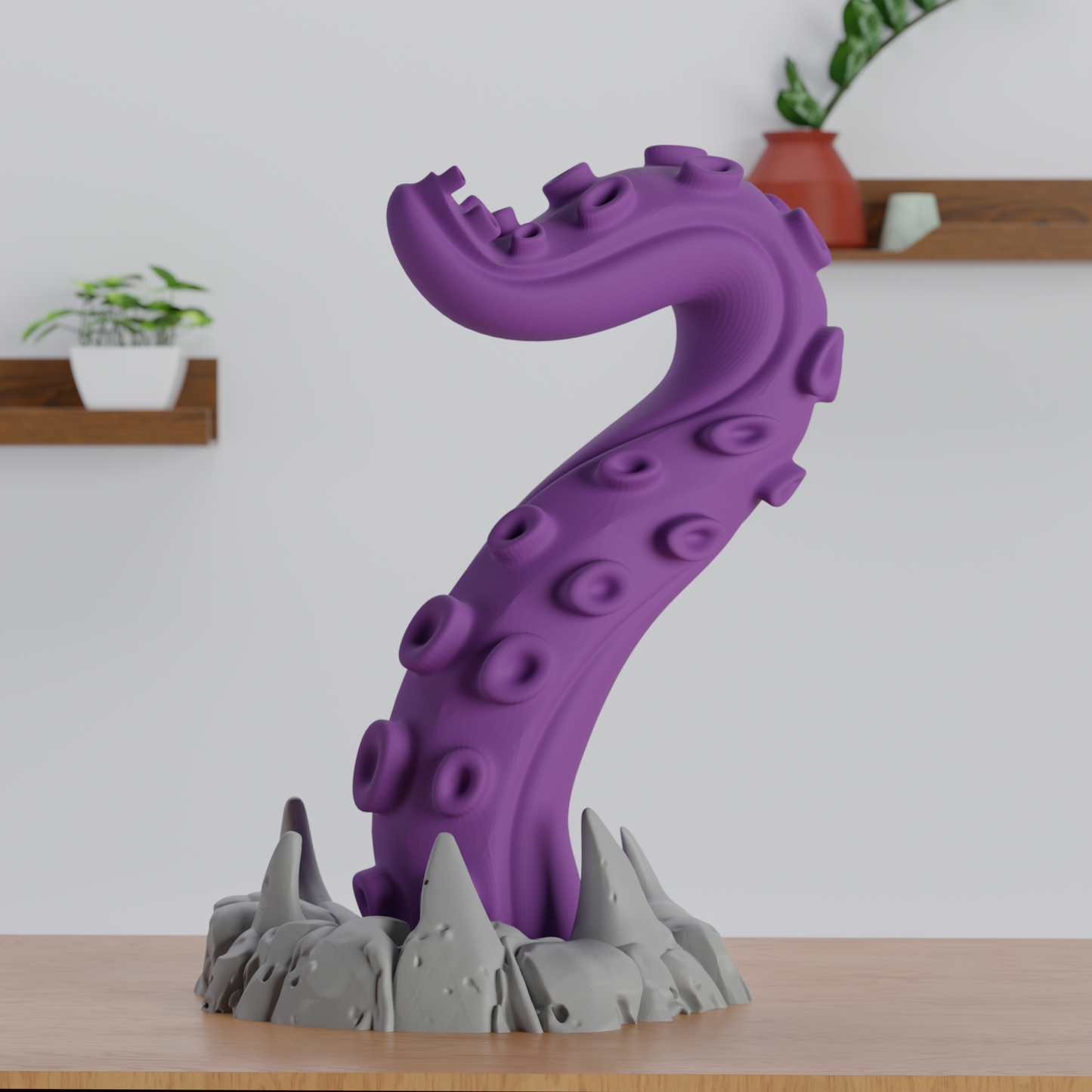 Abyss Reach Tentacle Headphone Stand Purple — sculptural desk organizer India | Styra