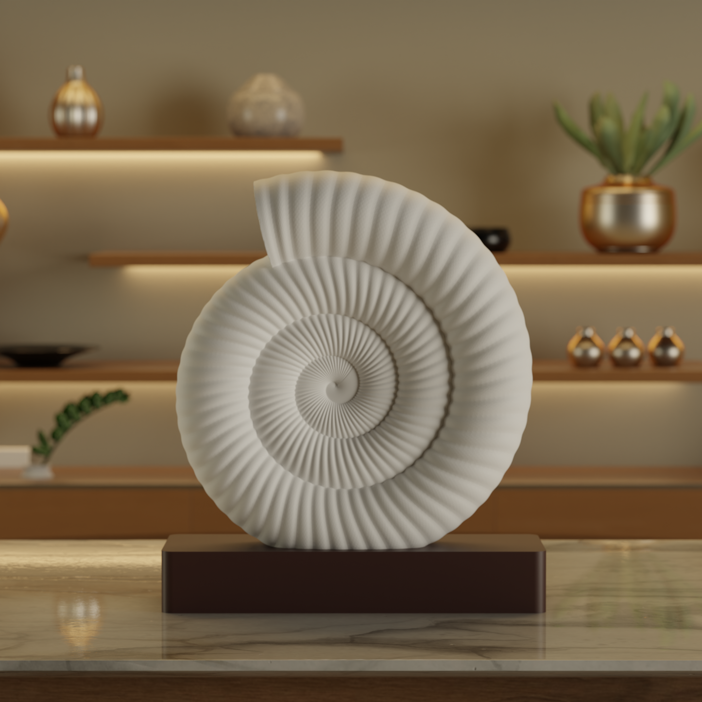 Ammonite Fossil Sculpture — designer decor sculpture India | Styra