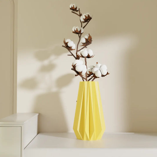 Arohi Origami Vase Yellow — Designer Vase India | Styra