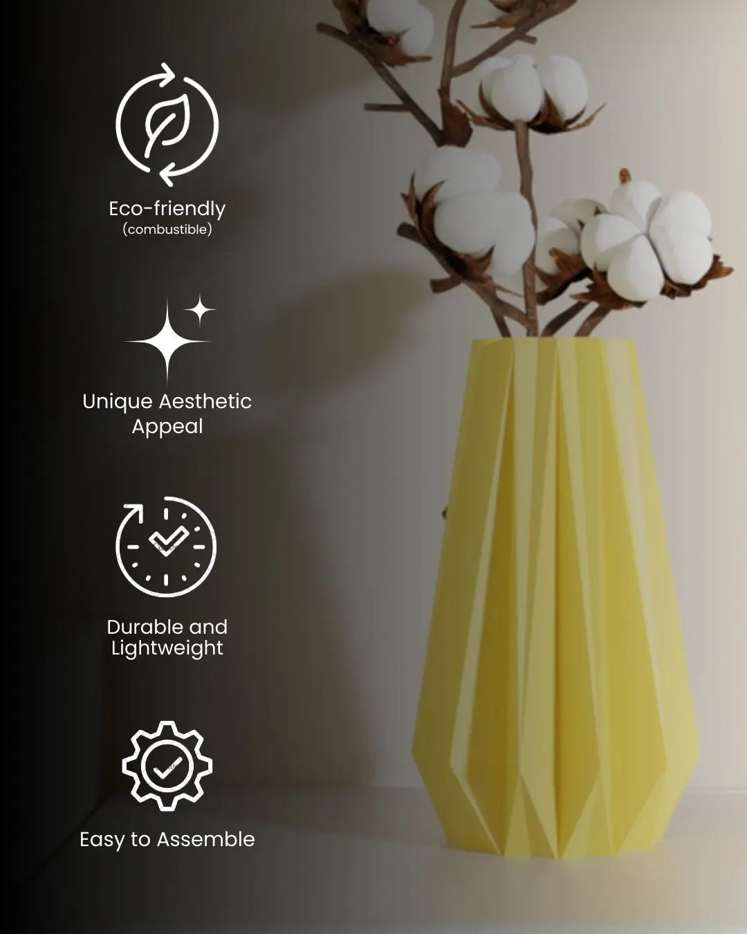 Arohi Origami Vase White — Sculptural Vase India | Styra