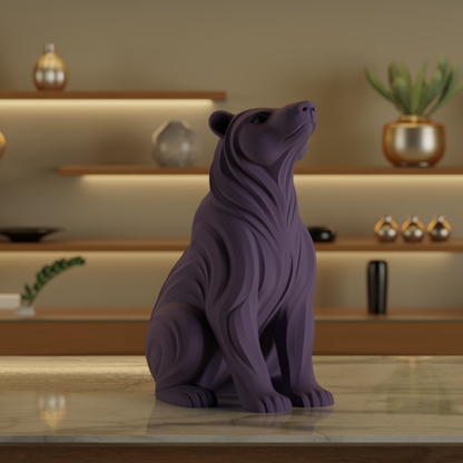 Artic Bear Purple — minimalist decor sculpture India | Styra