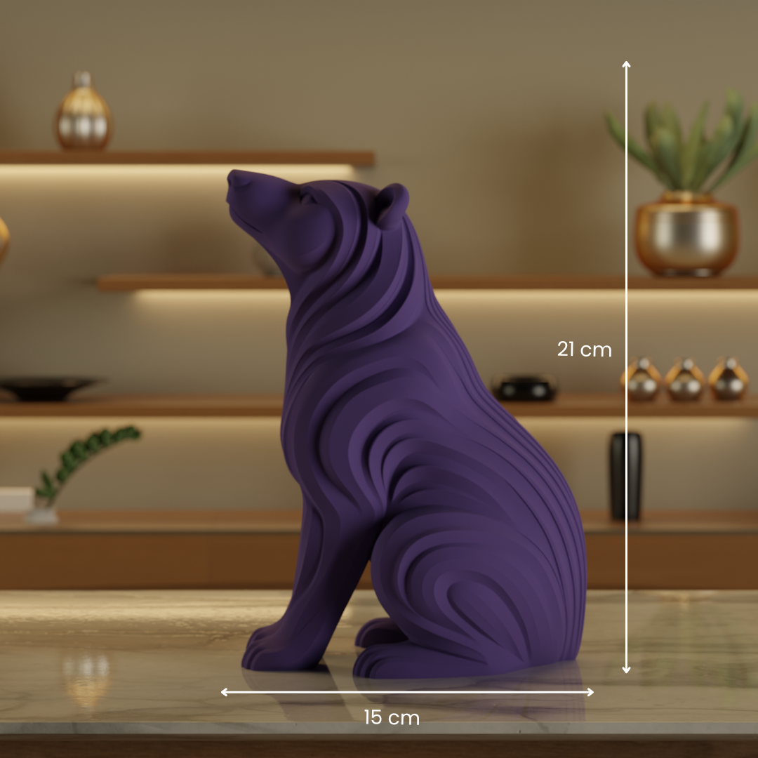 Artic Bear Purple — contemporary decor sculpture India | Styra