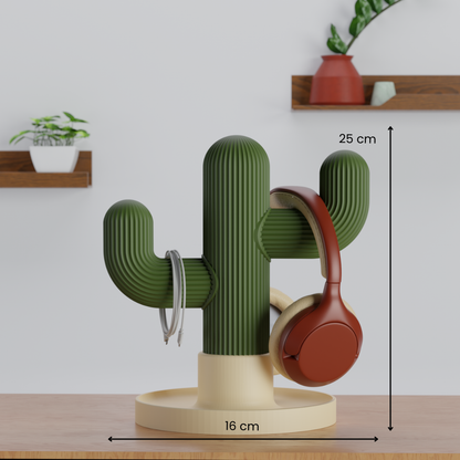 Cactus Muse Headphone Stand — modern desk organizer India | Styra