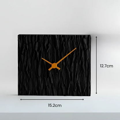 Wood pattern clock texture close-up — modern table clock India | Styra