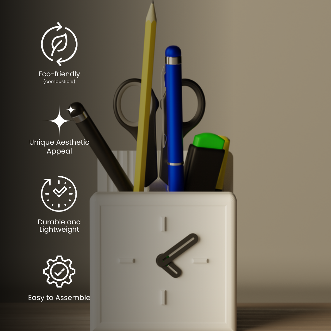 Clock Organizer, detail — sculptural desk organizer India | Styra