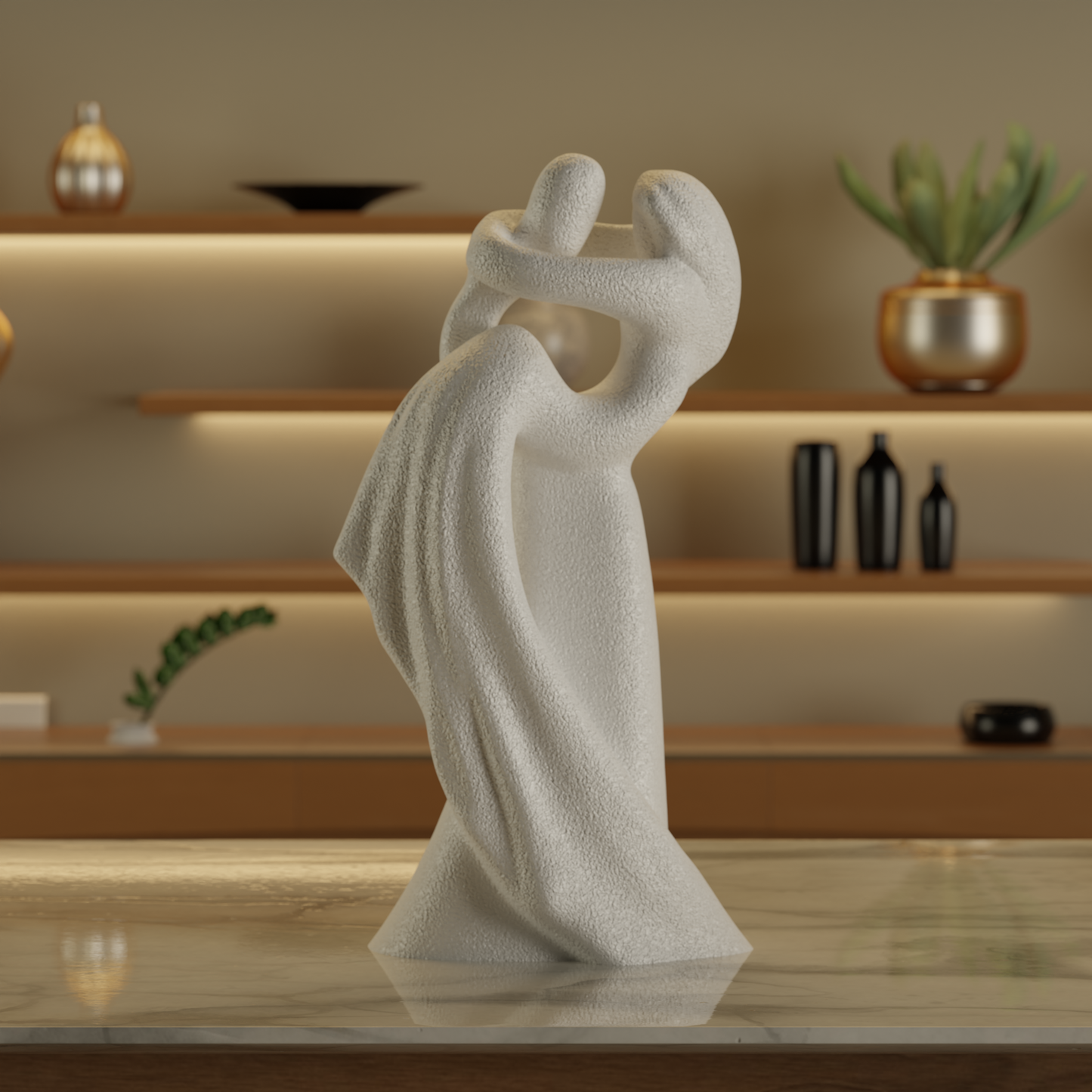 Couple Portrait White — premium decor sculpture India | Styra