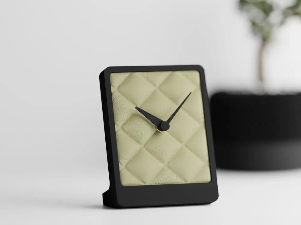 Cushion Cloth Pattern clock — soft texture desk clock India | Styra