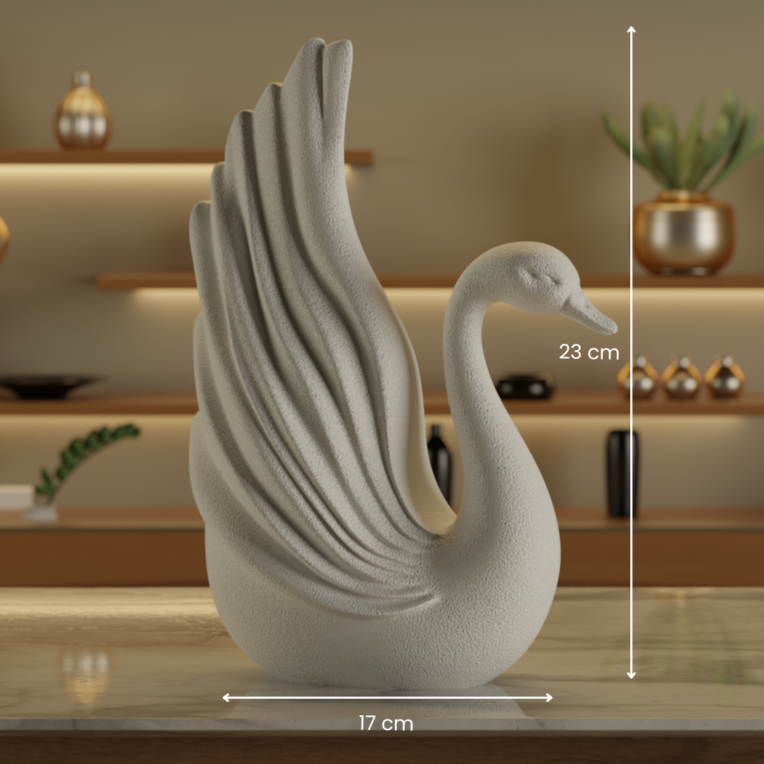 Decorative Swan Statue White — modern decor sculpture India | Styra