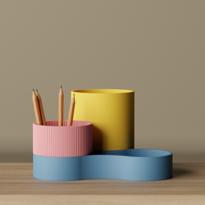 Desktop pen holder, size reference — designer desk organizer India | Styra