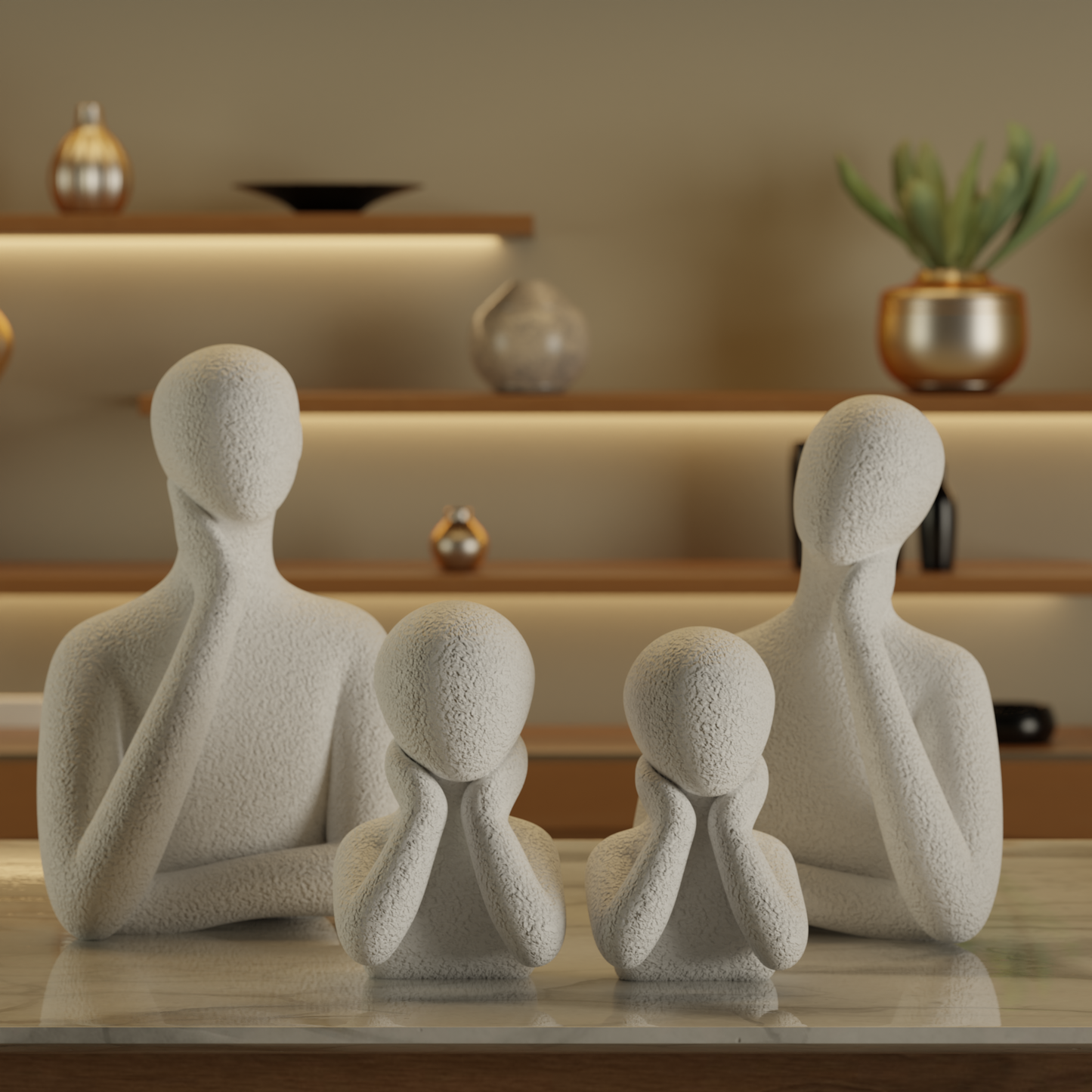 Family Harmony White — premium decor sculpture India | Styra