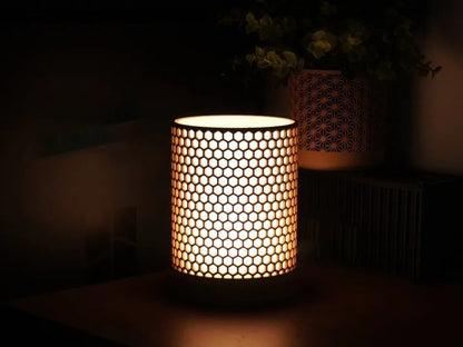 Hex Style Lamp — hexagonal pattern table lamp India | Styra