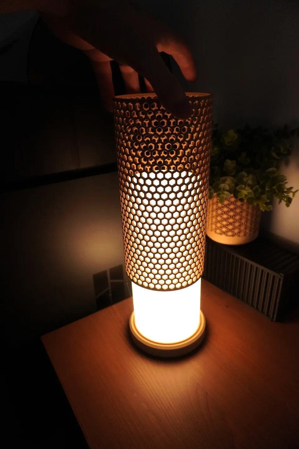Honeycomb Style Lamp — hexagonal geometric table lamp India | Styra