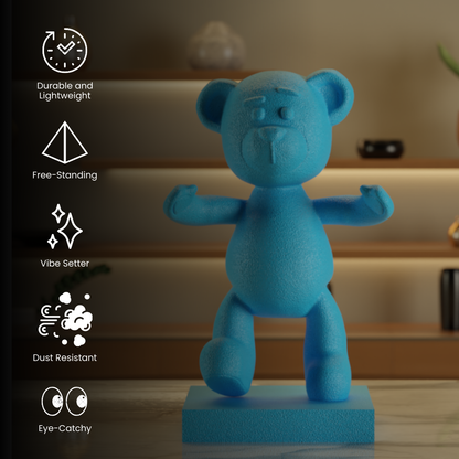 Hug me Bear Blue — handcrafted decor sculpture India | Styra
