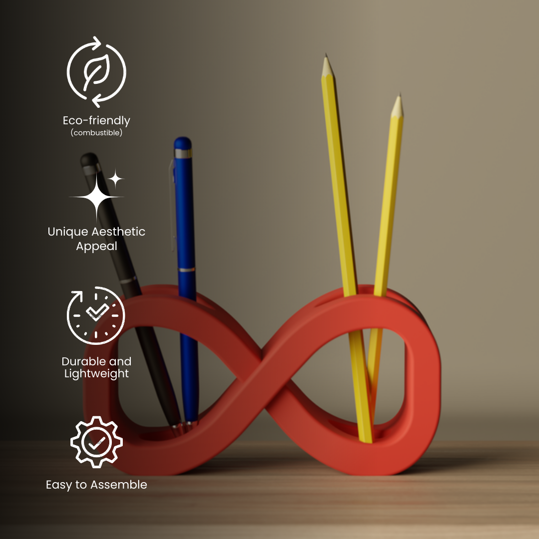 Infinity Desk Organizer, detail — handcrafted desk organizer India | Styra