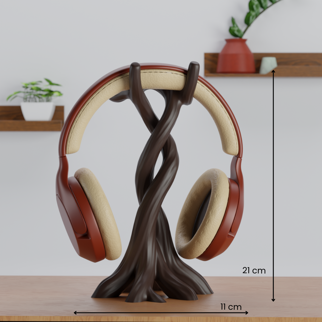 Intertwined Roots Headphone Stand — handcrafted desk organizer India | Styra