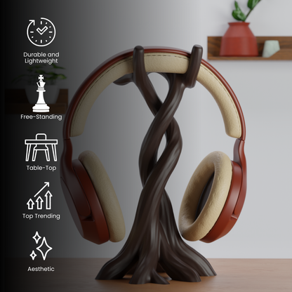 Intertwined Roots Headphone Stand — premium desk organizer India | Styra
