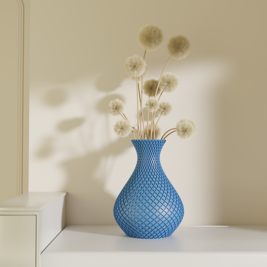 Jalakriti teardrop vase jordy blue — modern decorative vase India | Styra