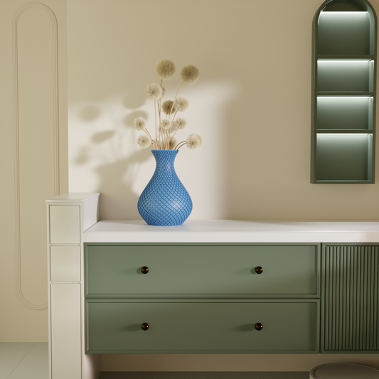 Jalakriti vase jordy blue long shot — buy vases online India | Styra