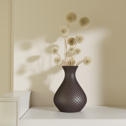 Jalakriti Brown, close-up — contemporary decorative vase India | Styra
